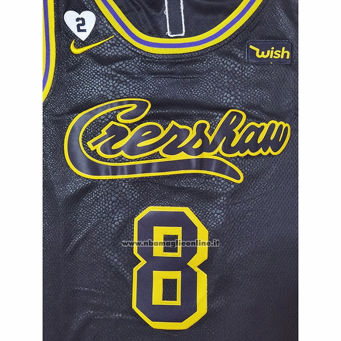 Maglia Los Angeles Lakers Kobe Bryant #8 Crenshaw Black Mamba Nero